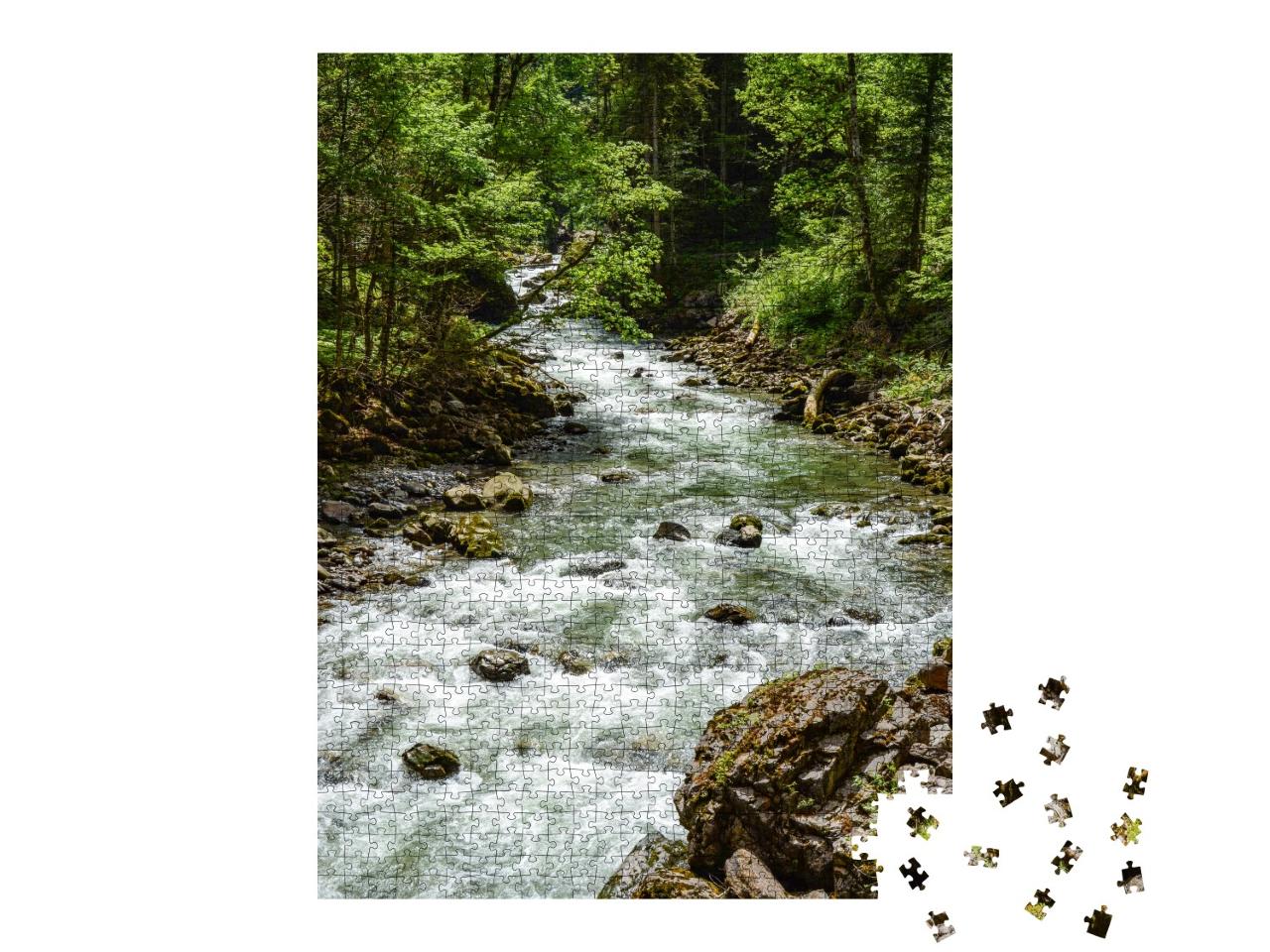 Puzzle 1000 Teile „Wildfluss in der Breitachklamm, Bayern, Deutschland“
