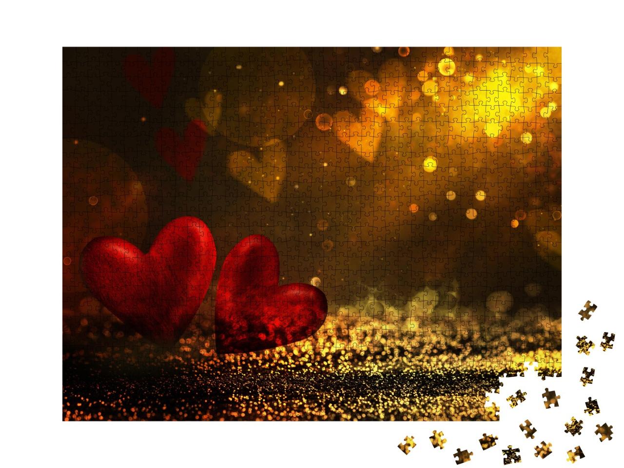 Puzzle 1000 Teile „Zwei Herzen zum Valentinstag“