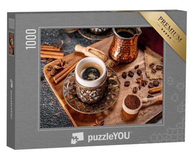 Puzzel 1000 stukjes „Turkse koffie met specerijen en koffiebonen“