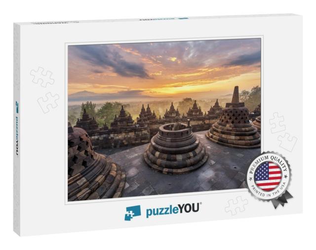 Dramatic & Colorful Sunrise Seen from the Borobudur... Jigsaw Puzzle