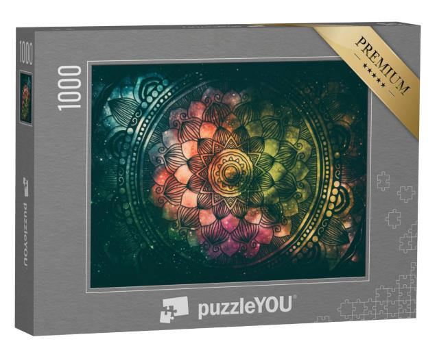 Puzzel 1000 stukjes „Digitale kunst: sterrenveld en sterrenstelsel“