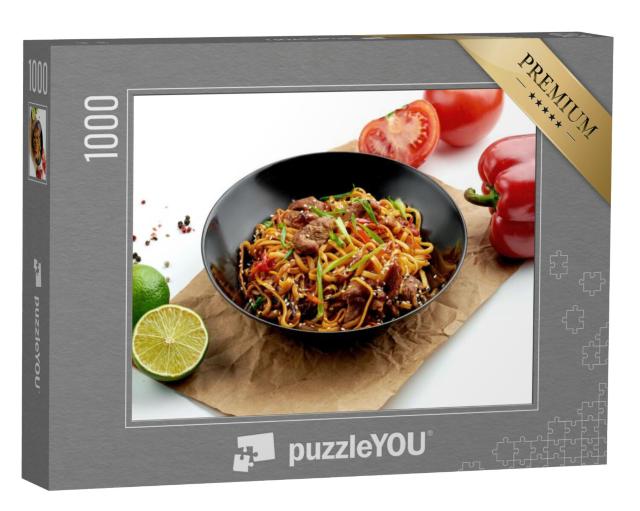 Puzzel 1000 stukjes „Udon woknoedels als klassiek Aziatisch straatvoedsel“