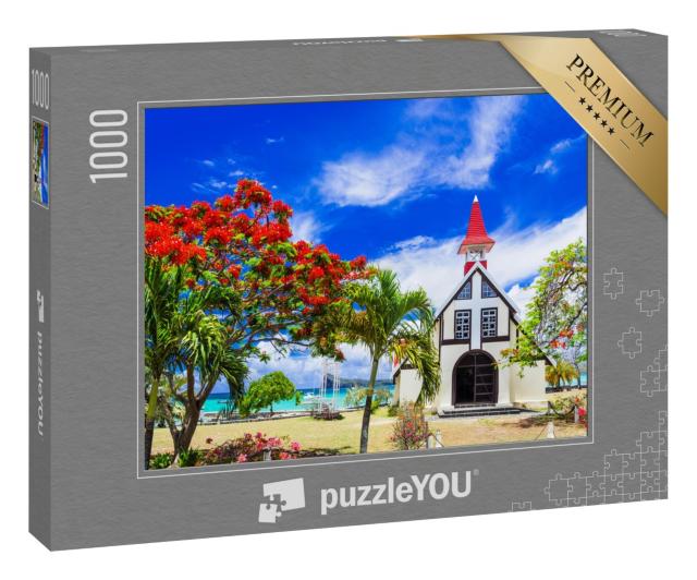 Puzzle 1000 Teile „Blühender Flammenbaum auf Mauritius“