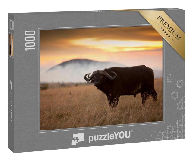 Puzzle 1000 Teile „Kaffernbüffel inmmiten der Wildnis von Afrika“