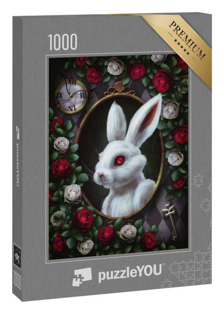 Puzzle 1000 Teile „Portrait: Weißes Kaninchen aus Alice im Wunderland“