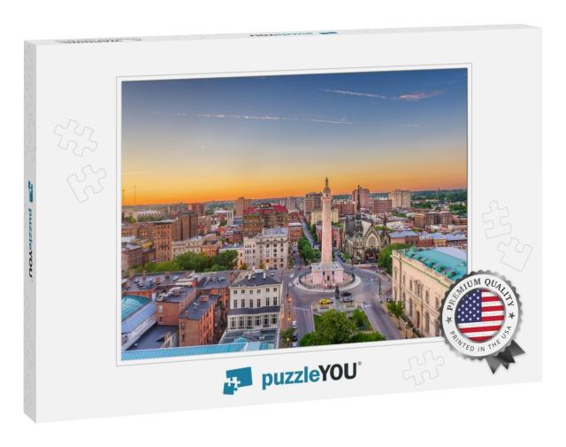 Baltimore, Maryland, USA Cityscape At Mt. Vernon & the Was... Jigsaw Puzzle