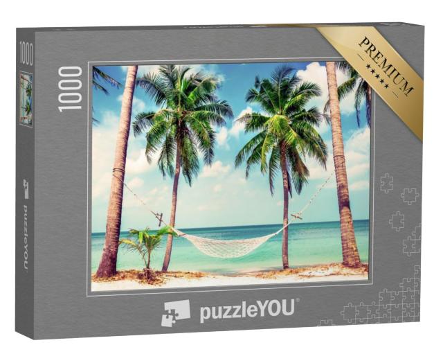 Puzzel 1000 stukjes „Hangmat tussen palmbomen“