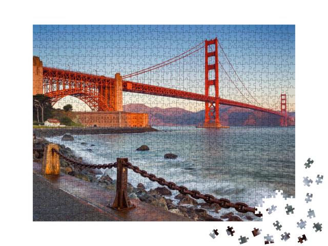 Puzzle 1000 Teile „ Golden Gate Bridge bei Sonnenaufgang, San Francisco“
