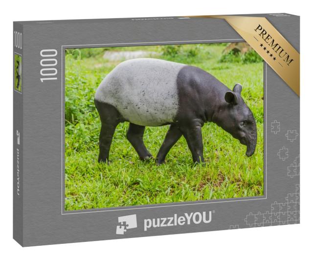 Puzzle „Tapir, das sich von großen Pflanzen ernährt“