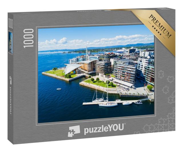 Puzzle 1000 Teile „Osloer Hafen: Stadtteil Aker Brygge, Oslo, Norwegen“