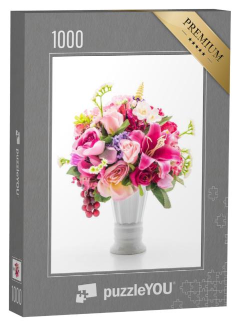 Puzzel 1000 stukjes „Een kleurrijk boeket bloemen“