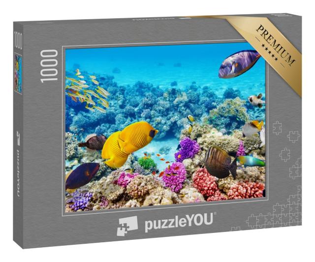 Puzzle 1000 Teile „Wunderbare und schöne Unterwasserwelt mit Korallen und tropischen Fischen“