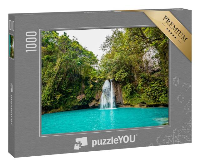 Puzzle 1000 Teile „ Türkisfarbene Kawasan Falls auf der Insel Cebu, Philippinen“