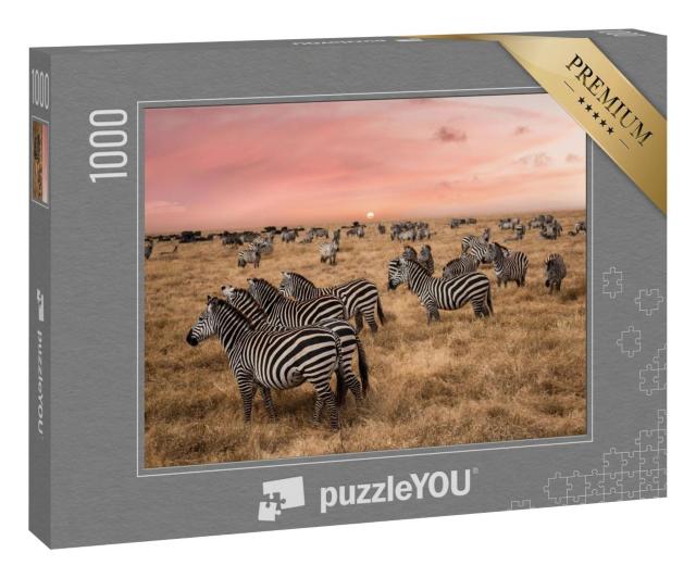 Puzzle 1000 Teile „Zebras aus dem Serengeti-Nationalpark“