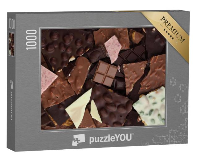 Puzzel 1000 stukjes „Een selectie van gebroken chocolade“