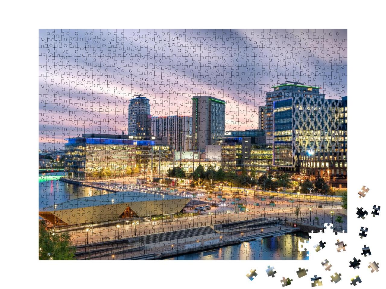 Puzzle 1000 Teile „Morgenstimmung: Media City, Salford Quays, Manchester“