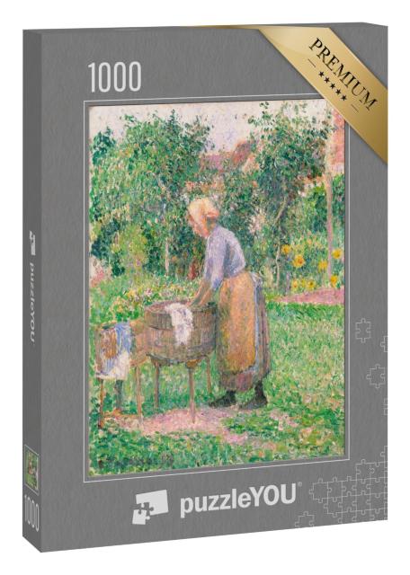 Puzzle 1000 Teile „Camille Pissarro - Eine Wäscherin in Éragny“