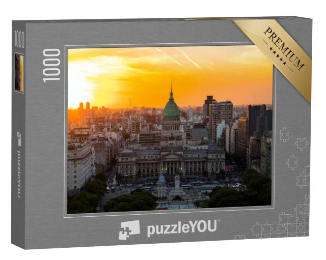 Puzzel 1000 stukjes „Nationaal Congrescentrum van Buenos Aires bij zonsondergang“