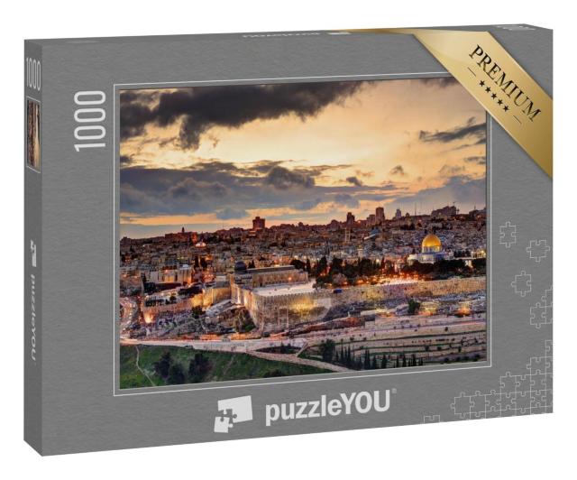 Puzzle 1000 Teile „Jerusalem: Ruhige Abendstimmung über der Altstadt“