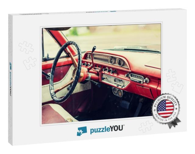 Faded Interior of a Classic American Car from the 1960s... Jigsaw Puzzle