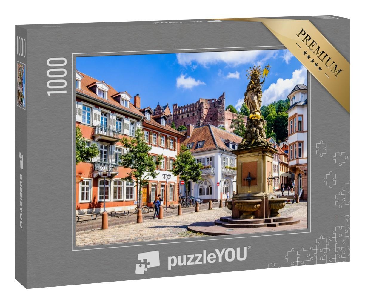 Puzzle 1000 Teile „Malerische Altstadt von Heidelberg in Deutschland“