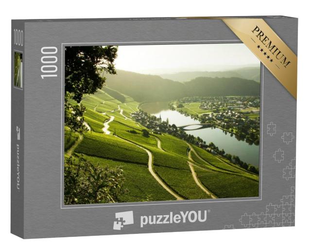 Puzzel 1000 stukjes „De Moezelvallei in het ochtendlicht“