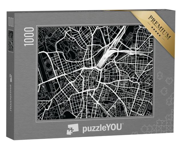 Puzzel 1000 stukjes „Vector stadsplattegrond van Leipzig, Duitsland“