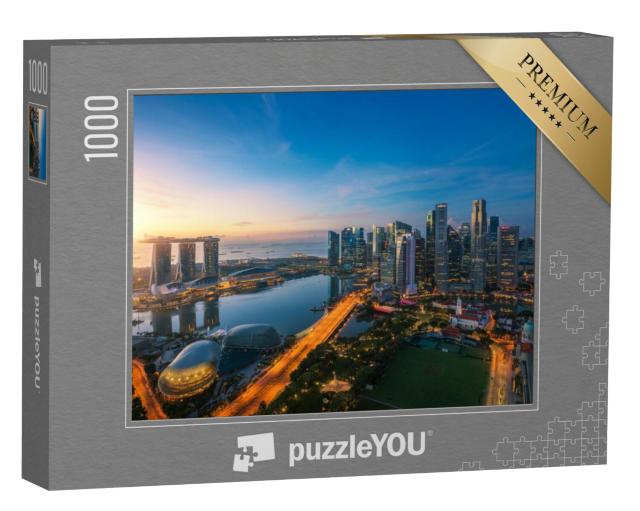 Puzzel 1000 stukjes „Singapore bij schemering“