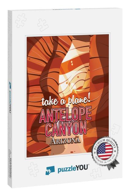 Antelope Canyon Travel Poster... Jigsaw Puzzle