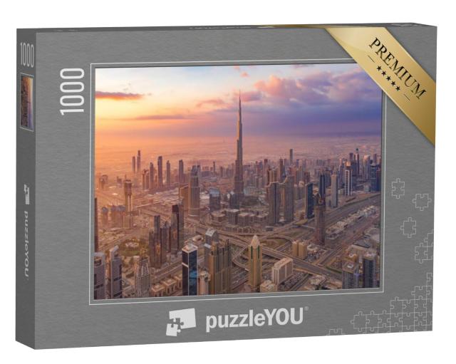 Puzzel 1000 stukjes „Luchtfoto van de Burj Khalifa in Dubai Downtown“