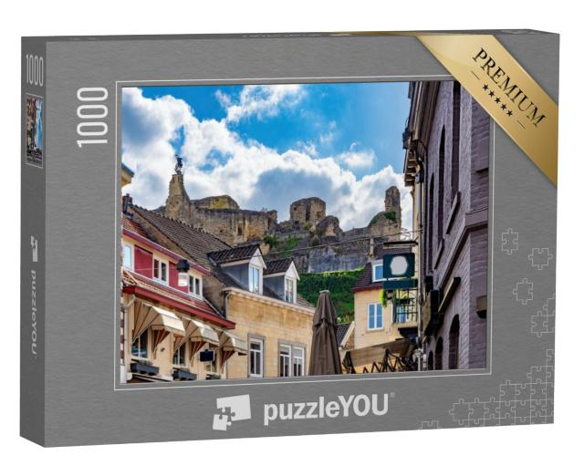 Puzzel 1000 stukjes „Stadsgezicht van de idyllische oude stad Valkenburg met uitzicht op het fort“