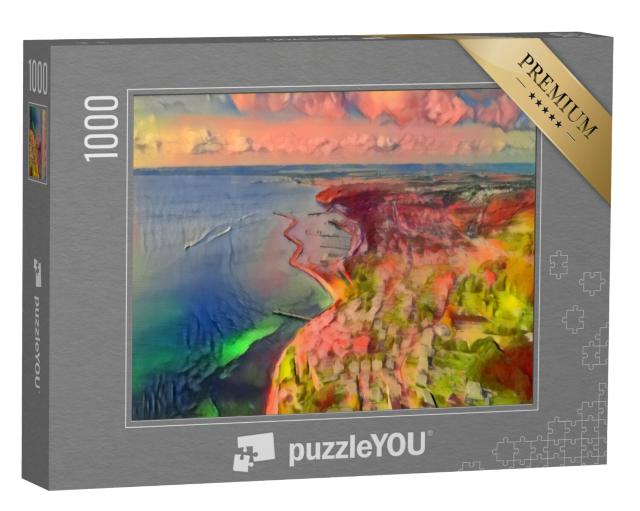 Puzzel 1000 stukjes „in de kunststijl van Franz Marc - Sassnitz in Nationaal Park Jasmund“