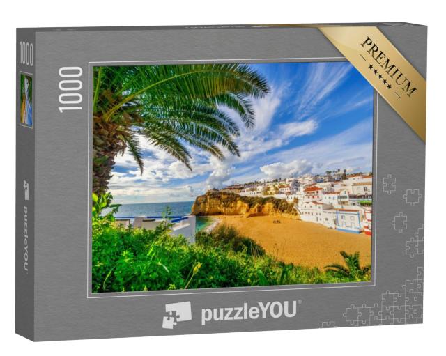 Puzzel 1000 stukjes „Witte architectuur in Carvoeiro, Algarve, Portugal“