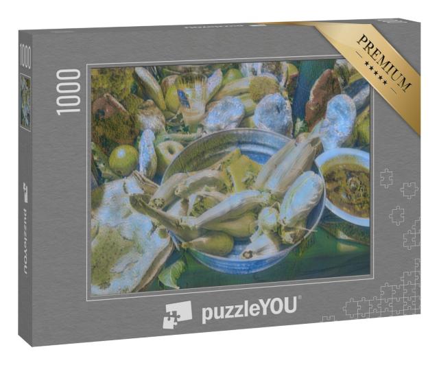 Puzzle 1000 Teile „im Kunst-Stil von Claude Monet - Altar am traditionellen Tag der Toten“