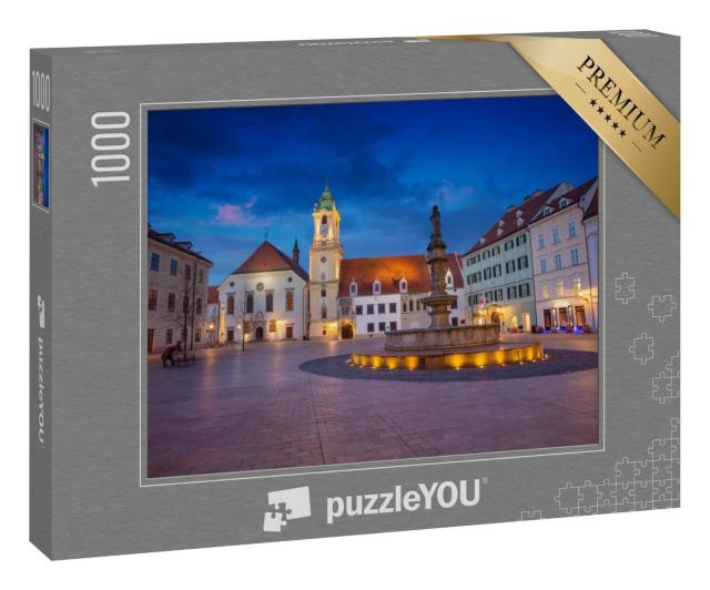 Puzzle 1000 Teile „Der Marktplatz von Bratislava am Abend“