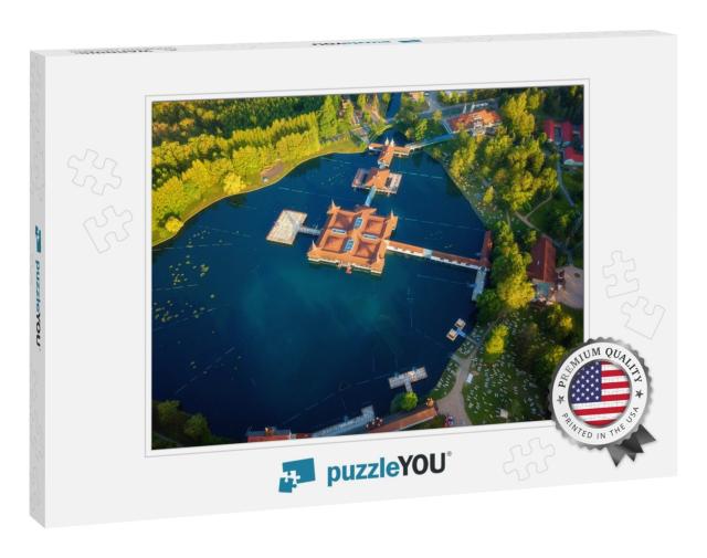 Aerial View of the Famous Lake Heviz in Hungary & the Lar... Jigsaw Puzzle
