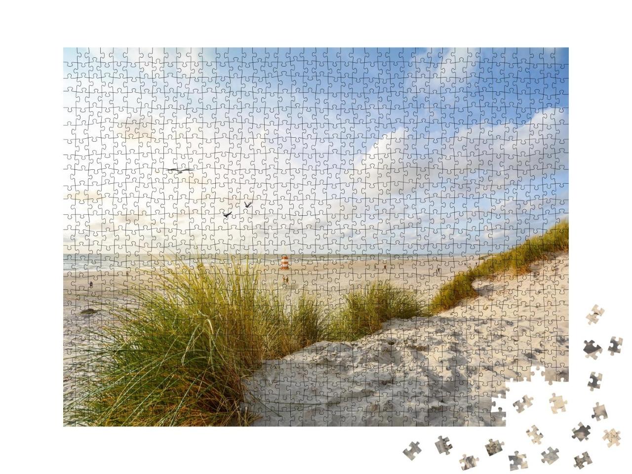 Puzzle 1000 Teile „Landschaft mit Strand und Sanddünen, Jütland, Dänemark“