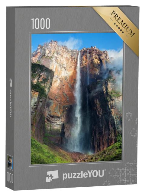 Puzzel 1000 stukjes „Hoogste waterval ter wereld: Angel Falls of Salto Angel, 978 m, Venezuela“