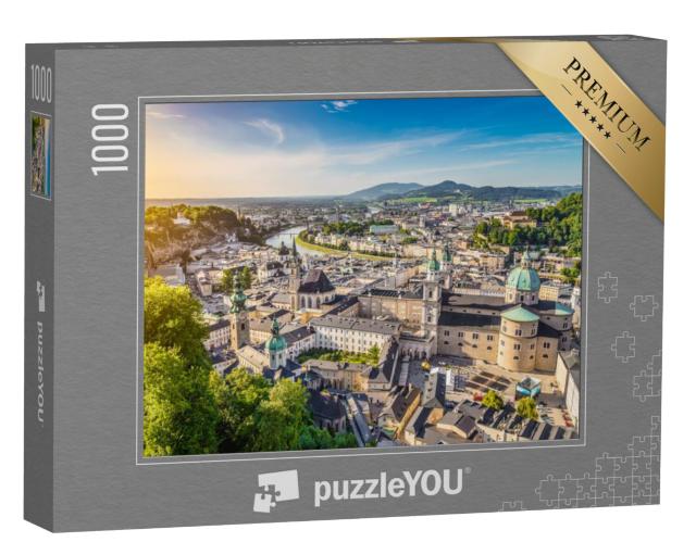 Puzzel 1000 stukjes „Salzburg bij zonsondergang, Oostenrijk“