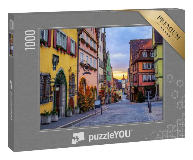 Puzzle „Bunte Häuser: Historische Altstadt von Rothenburg ob der Tauber“