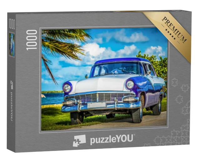 Puzzel 1000 stukjes „Amerikaanse klassieke auto, Havana, Cuba“