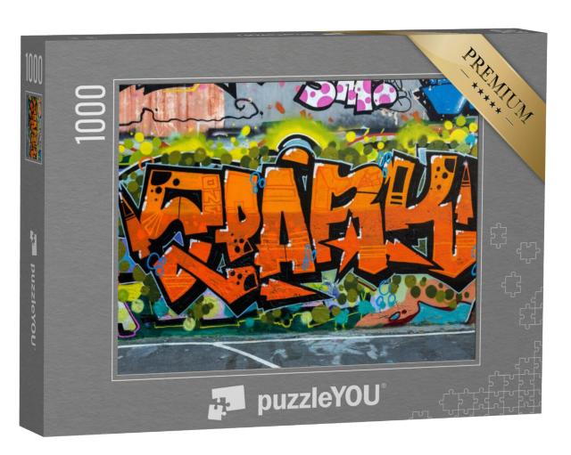 Puzzel 1000 stukjes „Graffiti straatkunst op een complete muur“