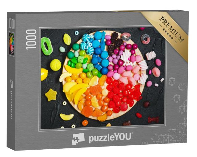 Puzzel 1000 stukjes „Snoepjes, assorti in regenboogkleuren“