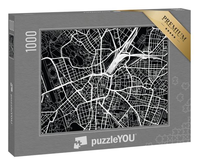 Puzzle 1000 Teile „Vektor-Stadtplan von Leipzig, Deutschland“