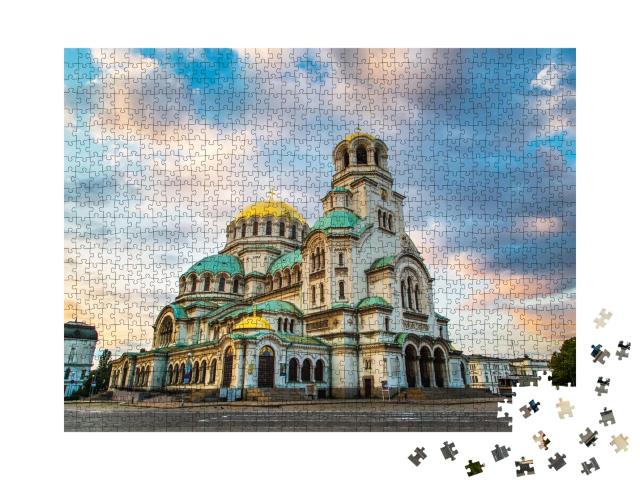 Puzzle 1000 Teile „St. Alexander-Newski-Kathedrale, Stadtzentrum von Sofia, Bulgarien“
