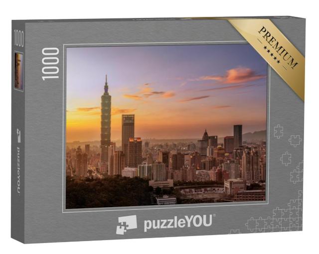 Puzzel 1000 stukjes „Prachtige zonsondergang in Taipei“