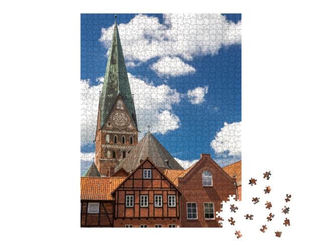 Puzzle 1000 Teile „Lüneburg: Traditionelle deutsche Häuser, Niedersachsen“