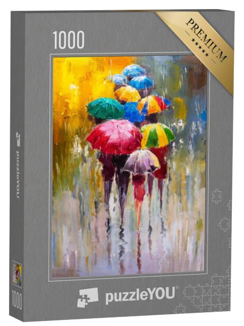 Puzzel 1000 stukjes „Olieverfschilderij: Een regenachtige dag“