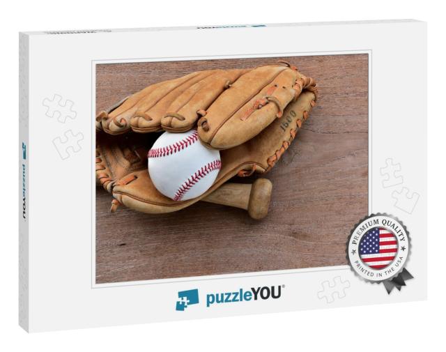 A Close Up Image of an Old Used Baseball, Baseball Bat &... Jigsaw Puzzle