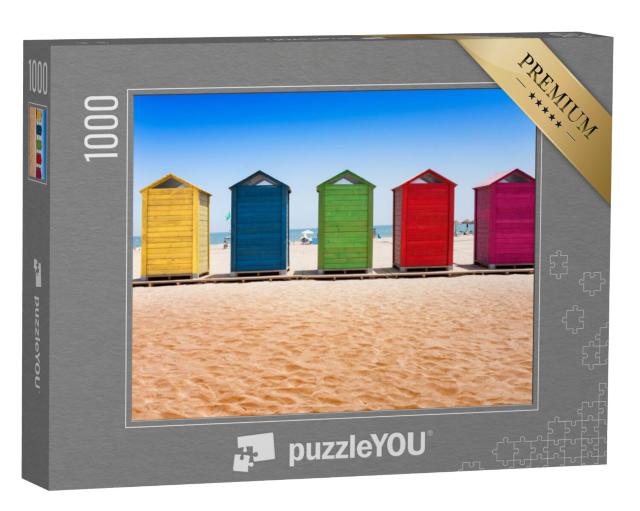 Puzzel 1000 stukjes „Kleurrijke strandhutten op het strand van Patacona, Valencia“